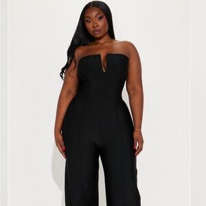 Fashion Nova Black Strapless Jumpsuit